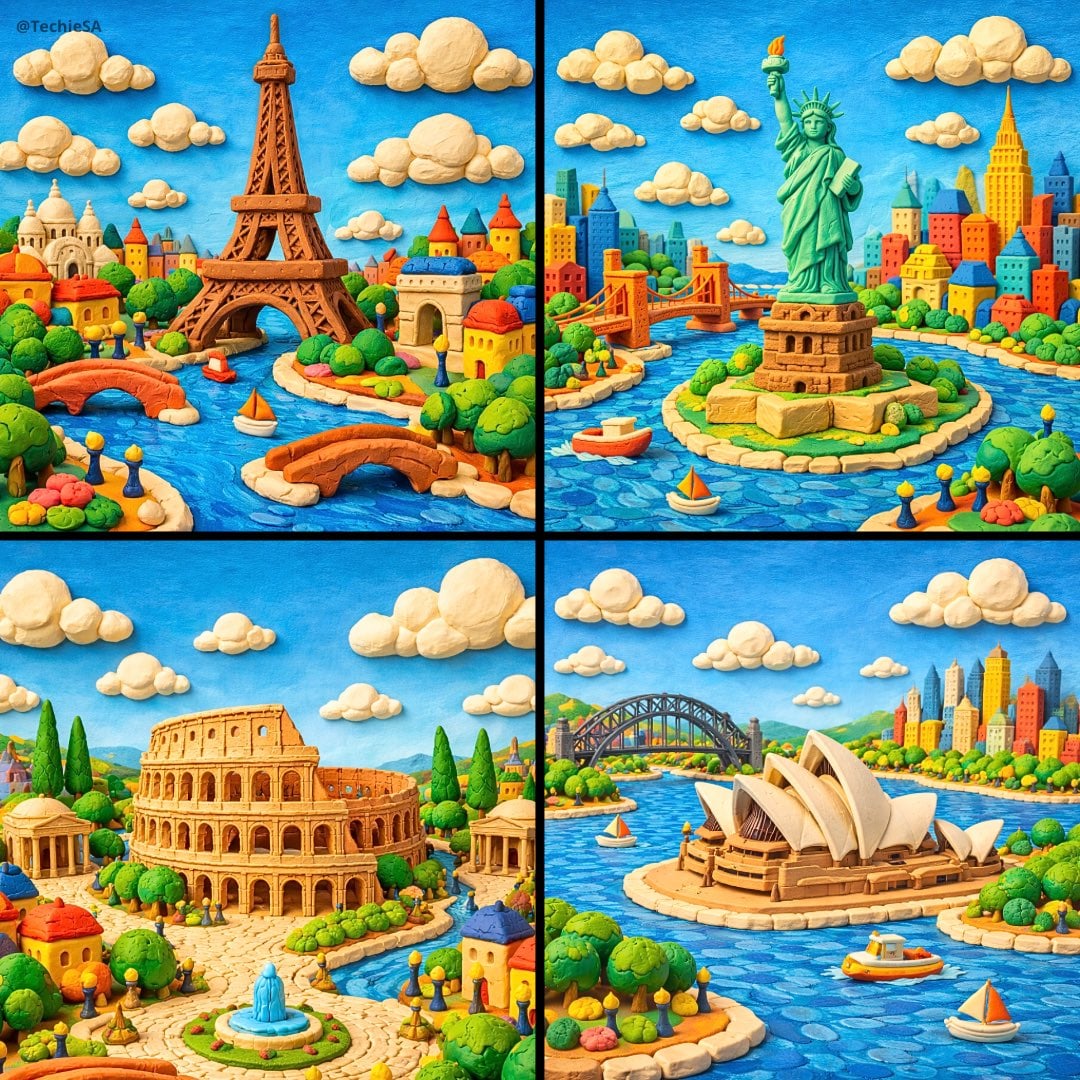 Generate a whimsical miniature world featuring [LANDMARK NAME] crafted entirely …