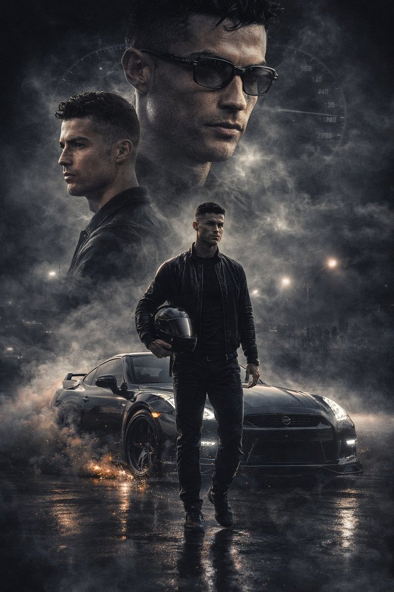 Chat GPT Image 1.5 🎨 Cristiano Ronaldo as a rider 🏎️ Prompt 👇 Ultra-realistic…