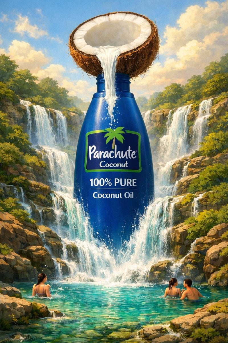 Surreal premium commercial illustration for [Brand Name] [OIL TYPE], featuring t…