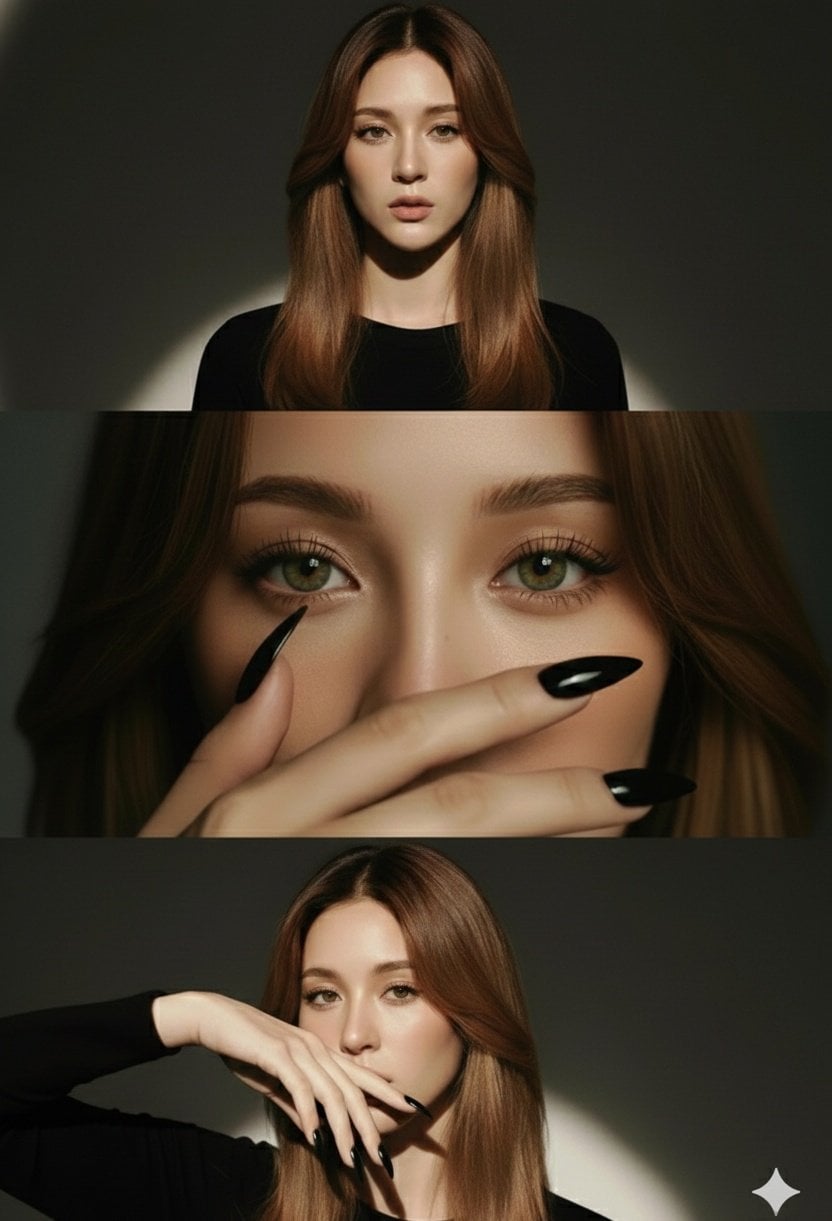{ "Objective": "Create a high-fashion editorial studio portrait presented as a v…