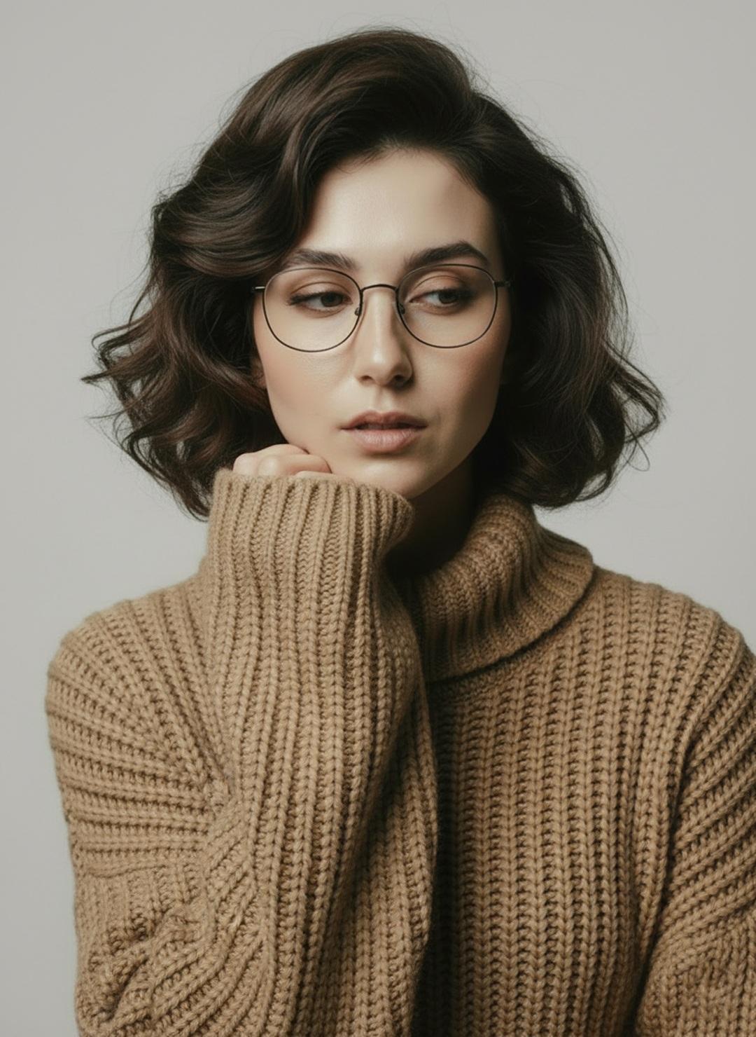 { "Objective": "Create a minimalist fashion studio portrait series with a calm, …