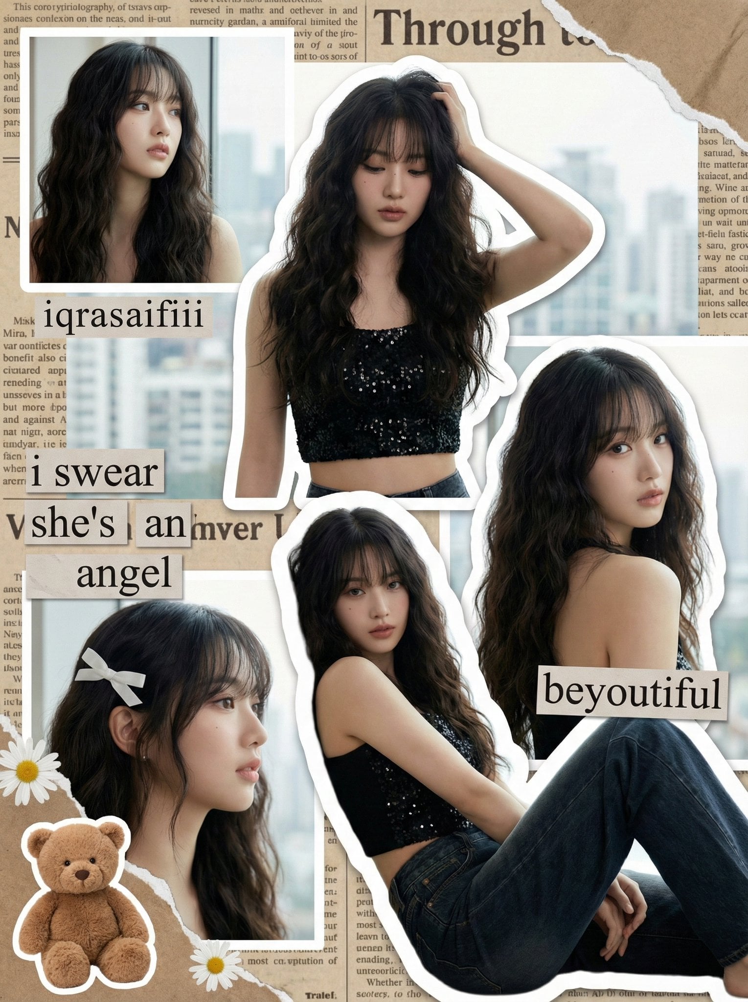 { "art_style_description": { "type": "Digital Scrapbook / Fan-Edit Collage.", "a…