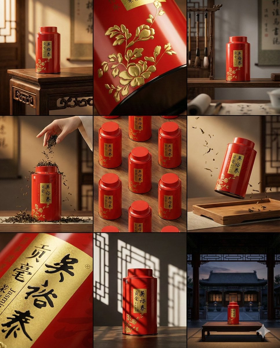 A clean 3×3 storyboard grid with nine equal-sized panels and an overall 4:5 aspe…