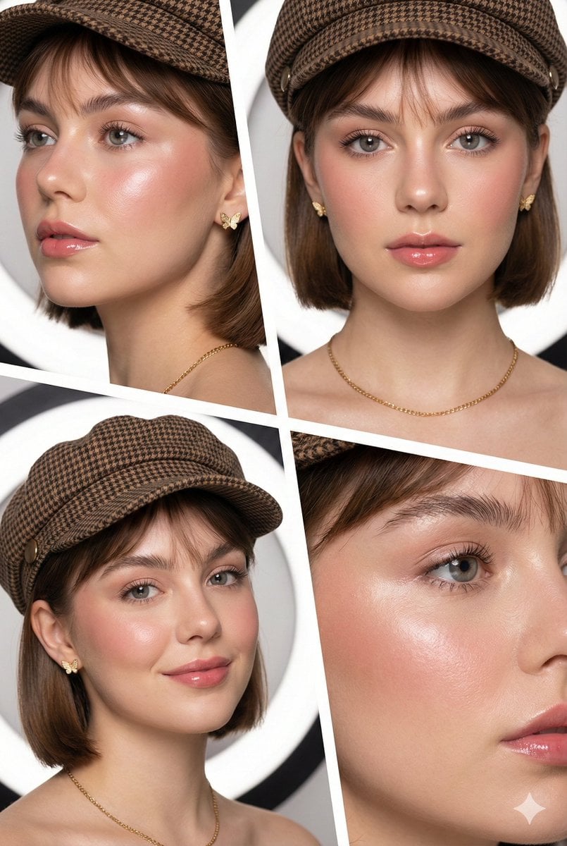{ "prompt_type": "beauty_editorial_collage", "layout": { "structure": "4-panel s… (1)