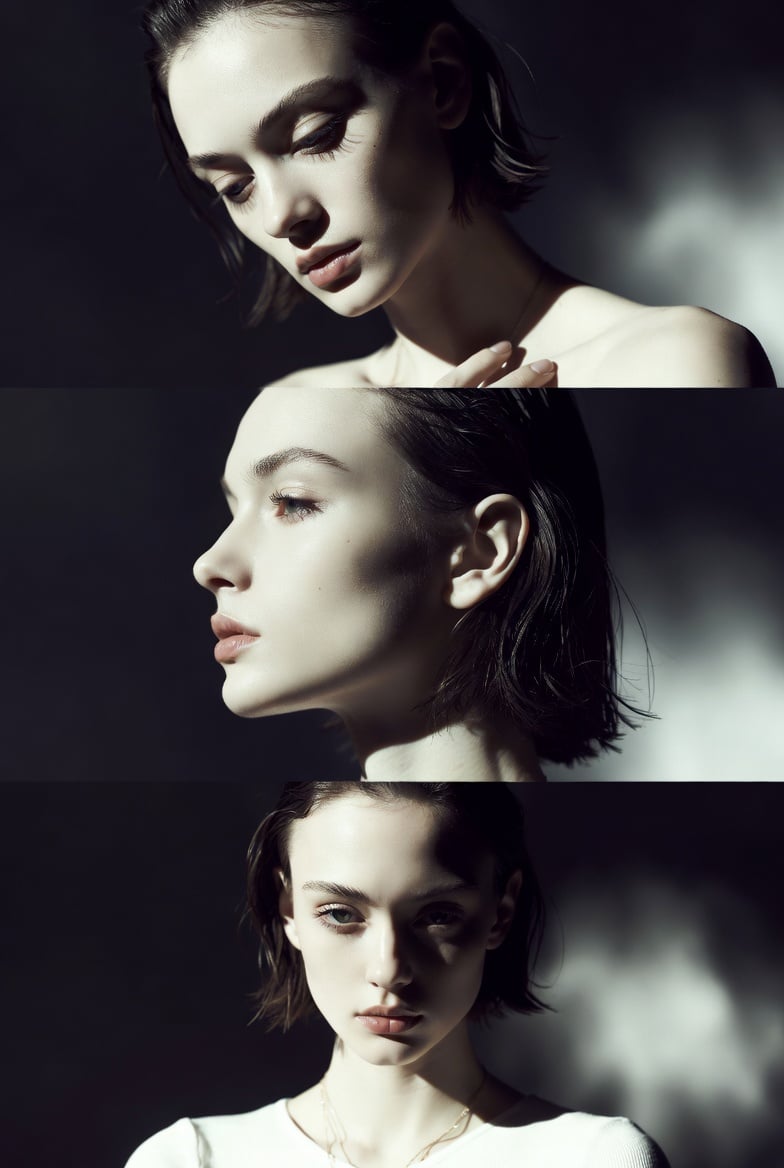Preserve the face, proportions, and external features of the model as in the ref…