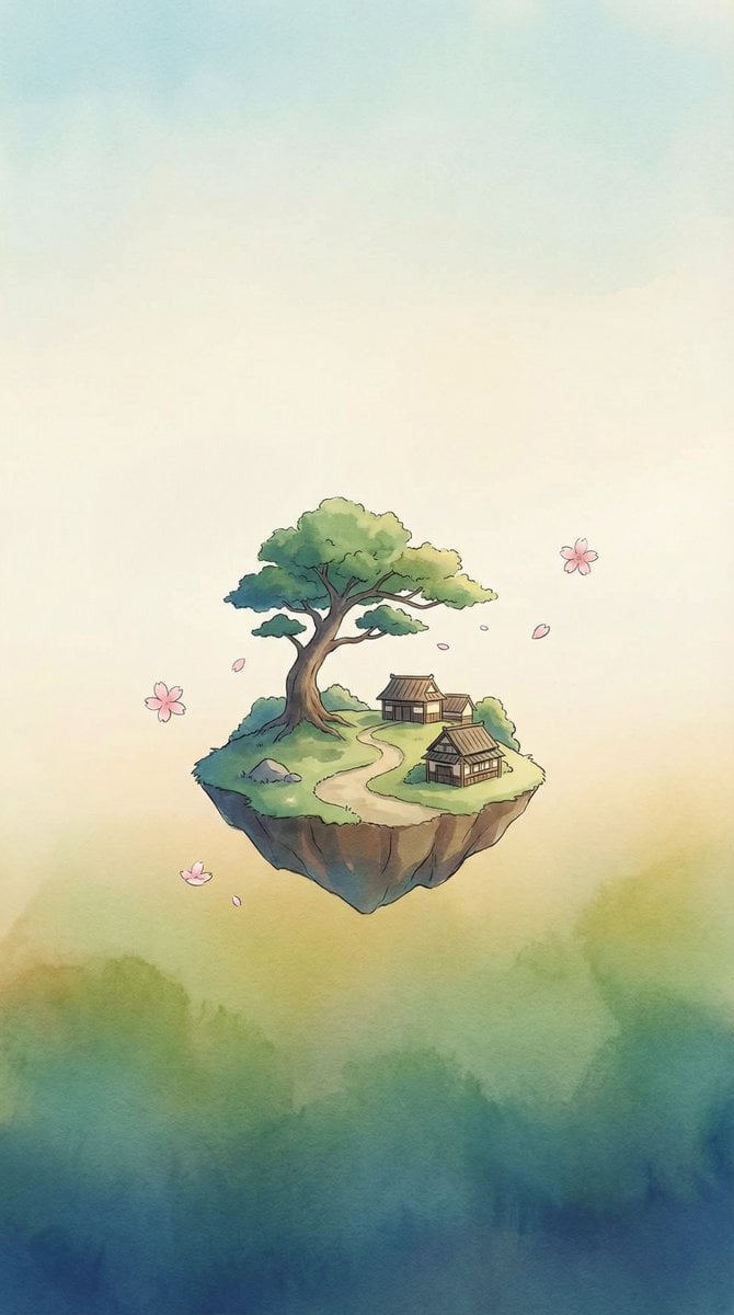 Make a beautiful 9:16 wallpaper. Leave natural negative space near the top and b… (3)