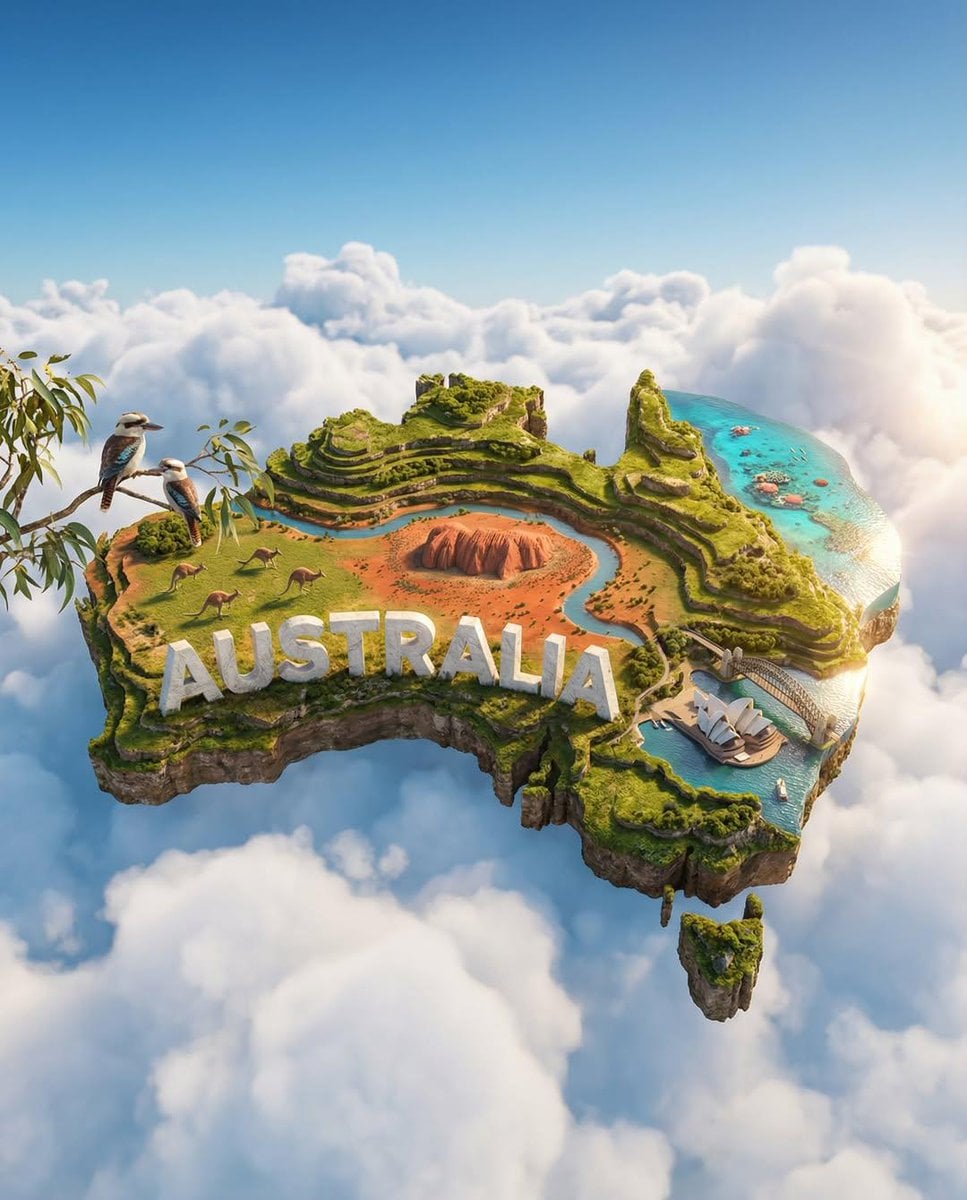 Create an ultra-HD, hyper-realistic digital poster of a floating miniature islan…