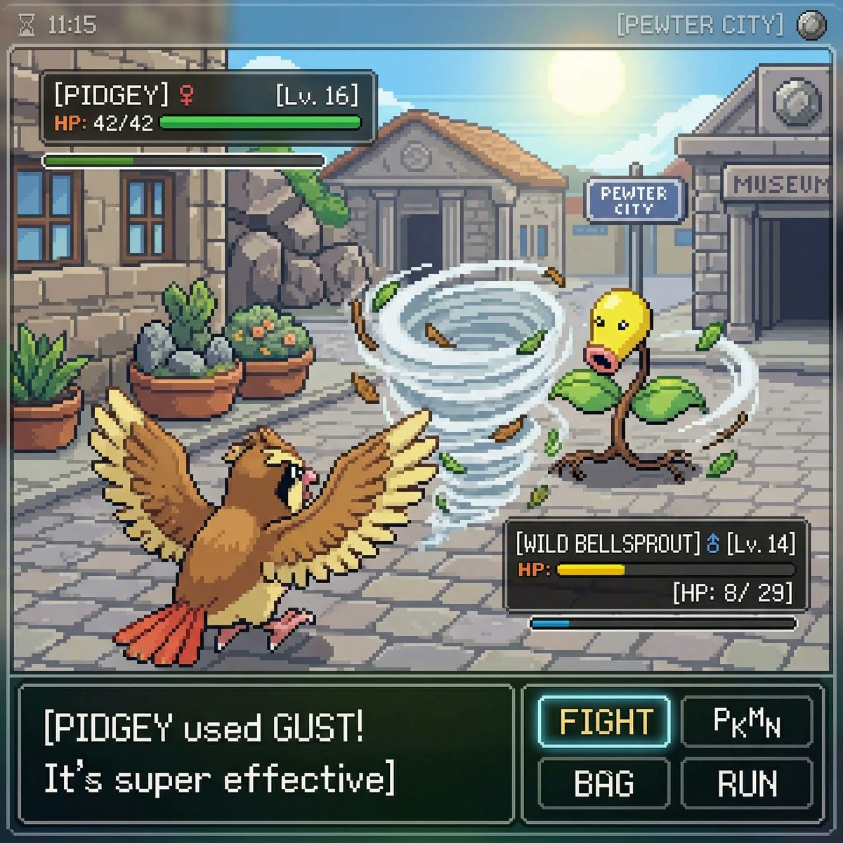 inspired by a classic pokemon gameboy screenshot but it's highly detailed beauti… (2)