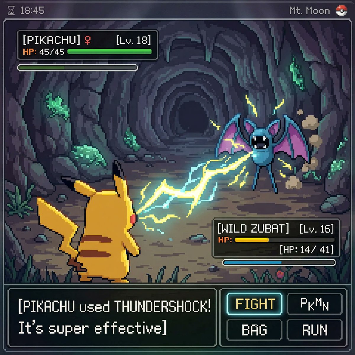 inspired by a classic pokemon gameboy screenshot but it's highly detailed beauti… (3)