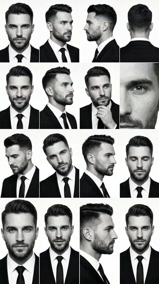 { "generation_request": { "meta_data": { "task_type": "bw_male_expression_grid_i…