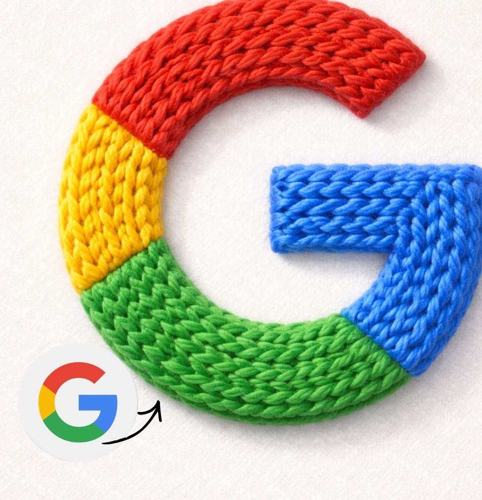 Instagram logo made from thick knitted wool yarn, handcrafted textile design, so…