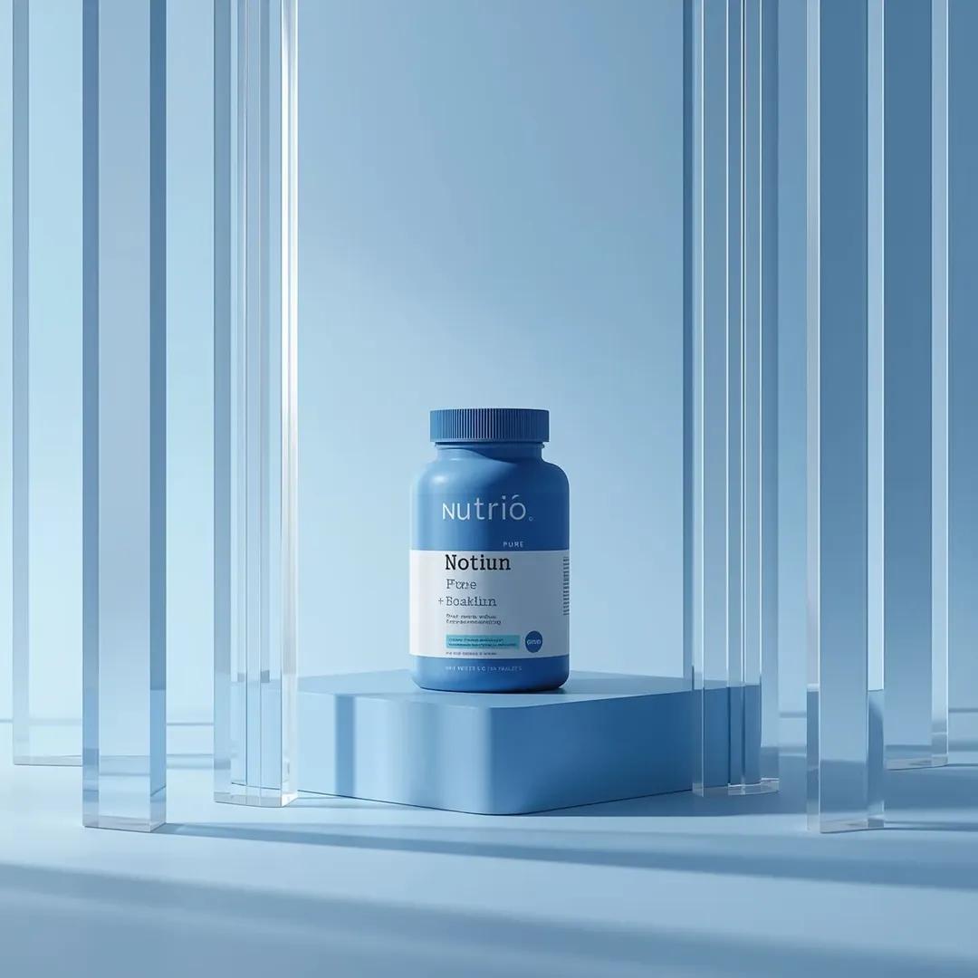 Ultra-realistic minimalist product photography featuring a cylindrical supplemen… (3)