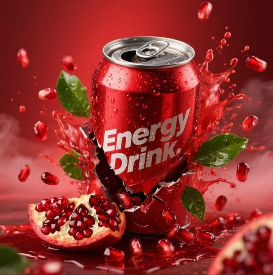 Hyper-realistic product advertisement of a protein shake can with yellow and cre… (3)