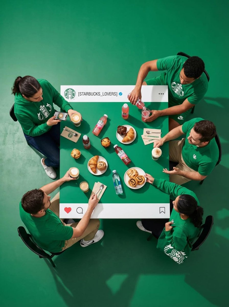 Ultra-wide-angle hyper-realistic shooting in top-down mode. A group of 4 real pe…