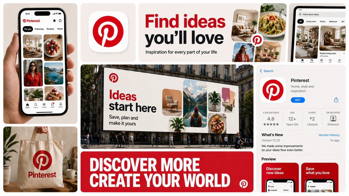Create a 16:9 horizontal bento-grid brand collage for [Brand Name] in a polished…