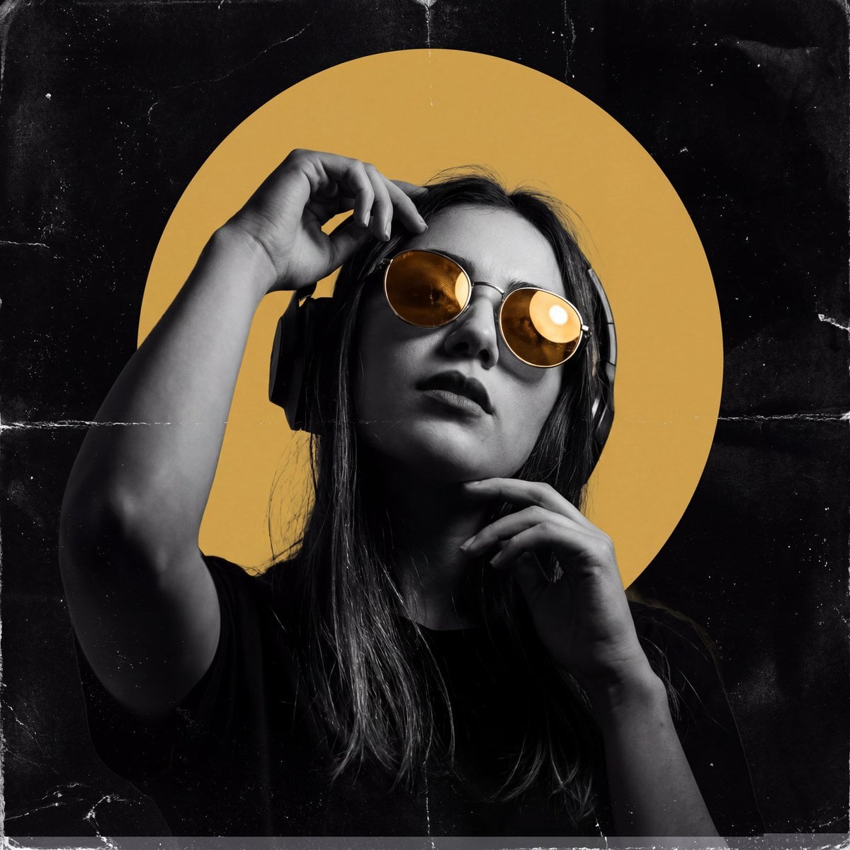 Create a dark, high‑contrast poster with a moody, underground club aesthetic. Th…