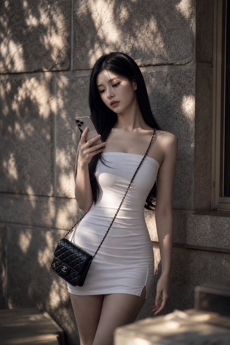 Realistic photography, portrait of a beautiful korean idol with long sleek strai…