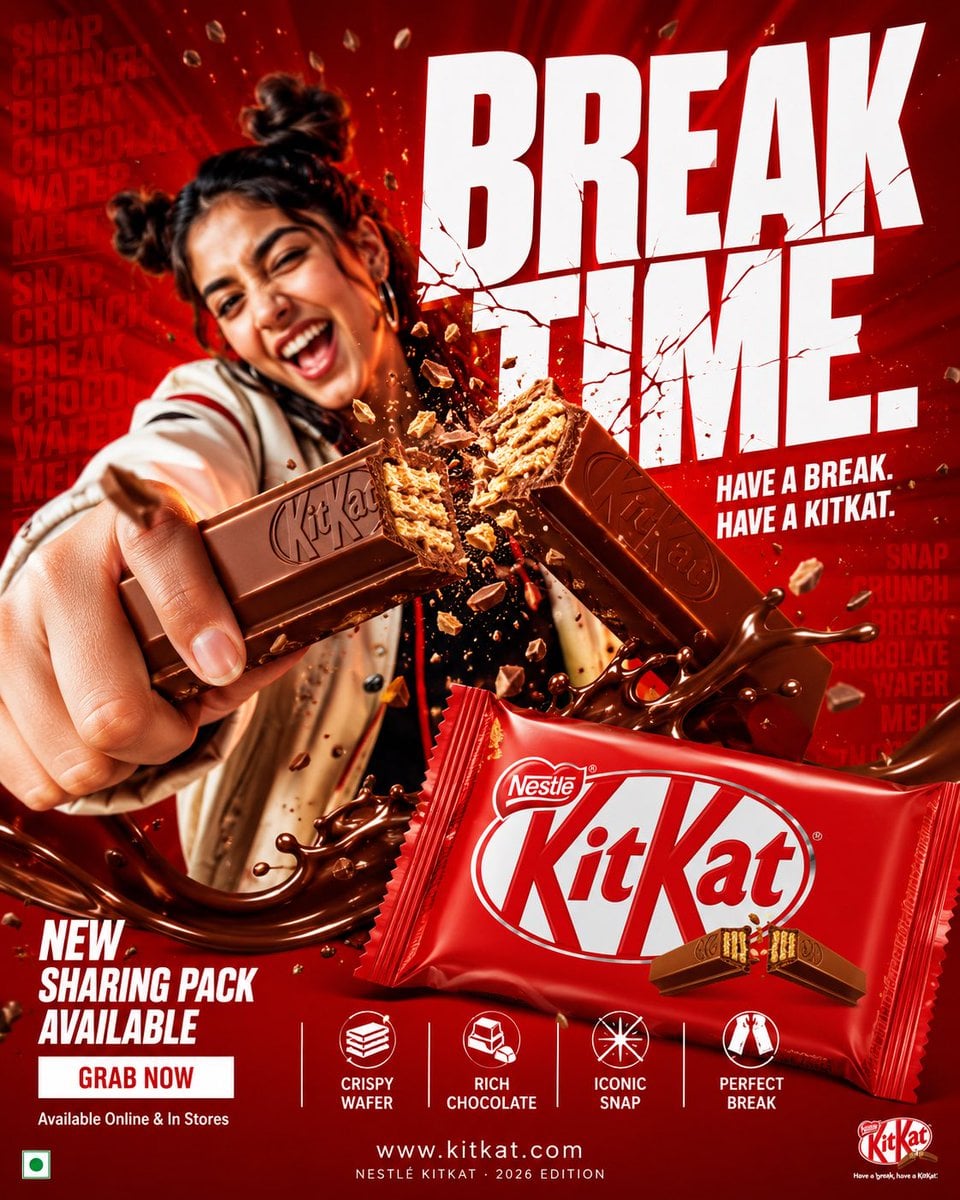 FORMAT: 4:5 vertical hyper-commercial chocolate campaign poster, ultra-high reso…