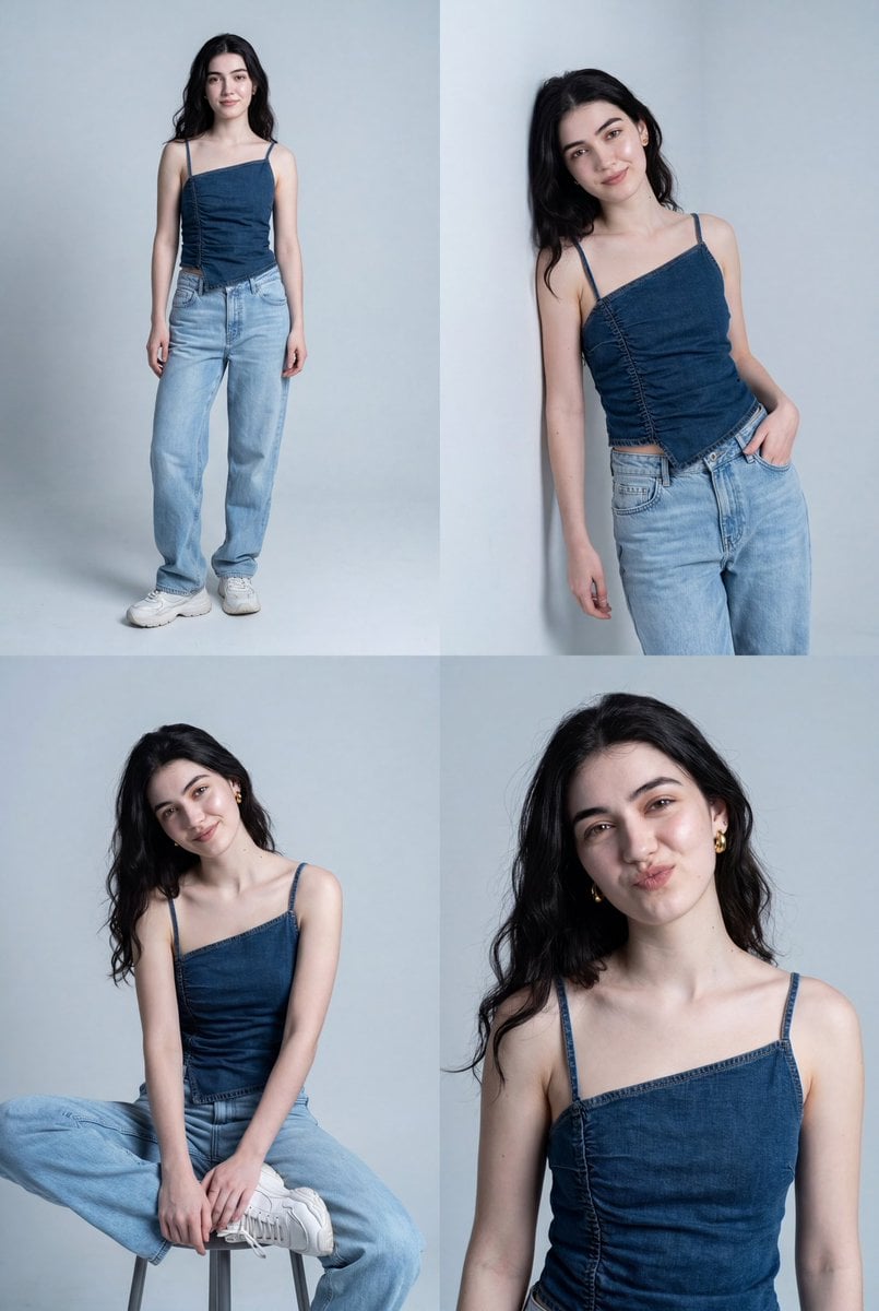 { "scene_type": "smartphone fashion portrait series", "composition": { "layout":…