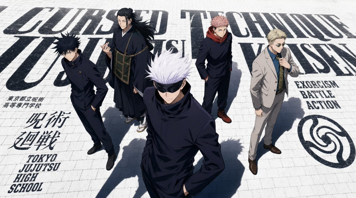 Five handsome Akatsuki members from Naruto standing at the center of a vast blac… (4)