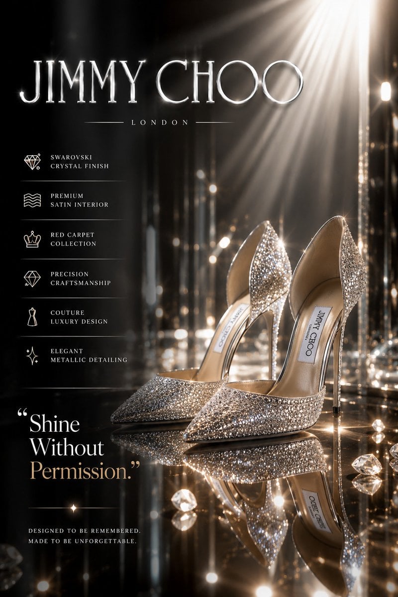 Create an ultra-premium luxury fashion advertisement poster for designer high he… (2)