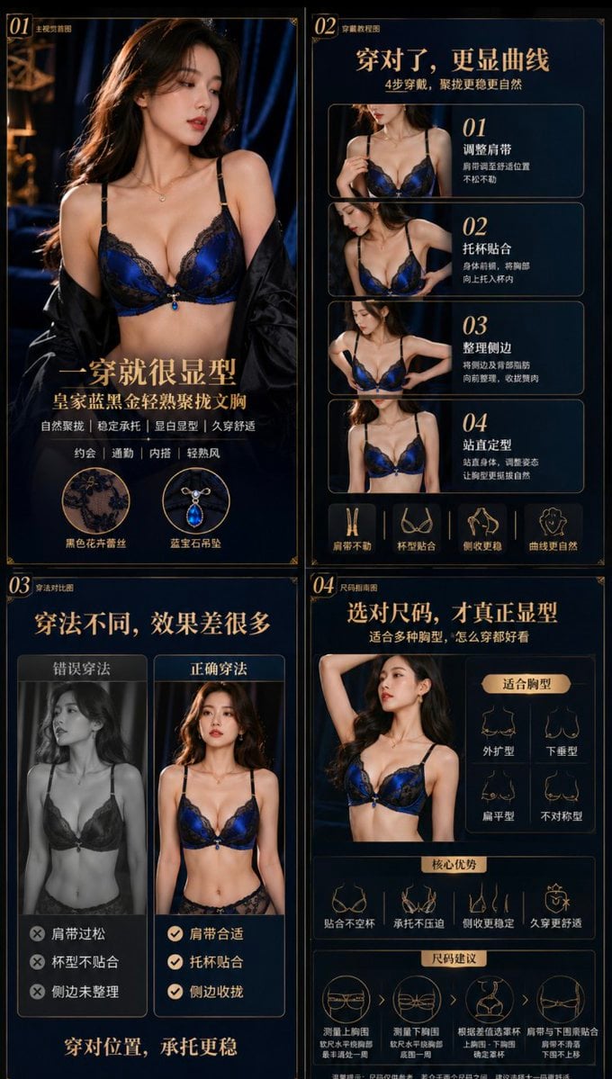 Product: Midnight black luxury satin set, subtle lace details, premium black-and… (3)