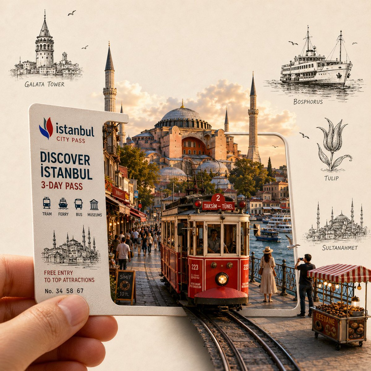 Create a highly detailed, premium travel-art illustration featuring a hand holdi… (4)