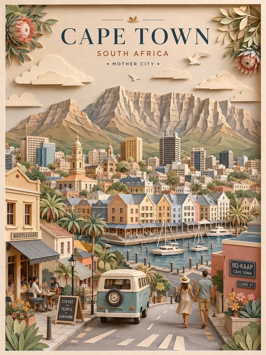 Create a highly detailed vertical travel poster in an elegant 3D layered paper-c… (3)
