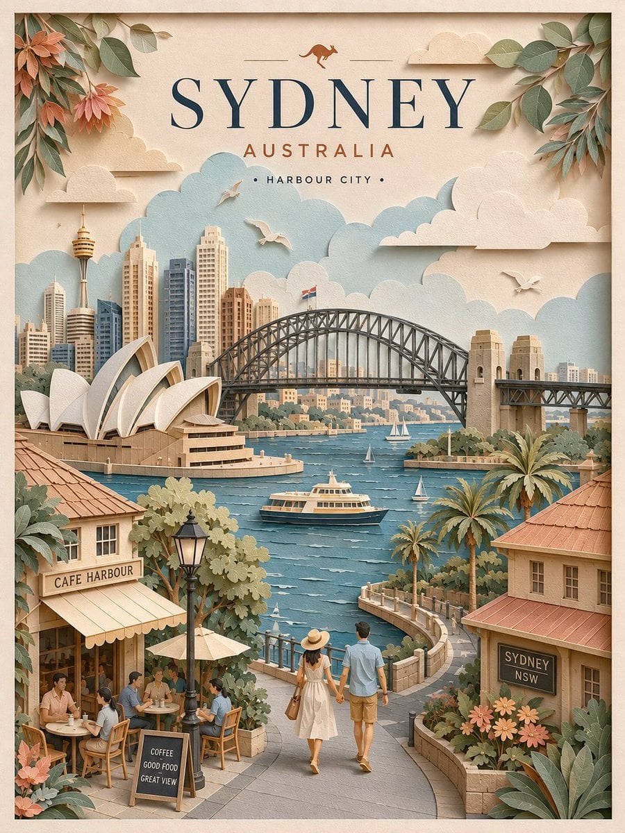 Create a highly detailed vertical travel poster in an elegant 3D layered paper-c… (4)