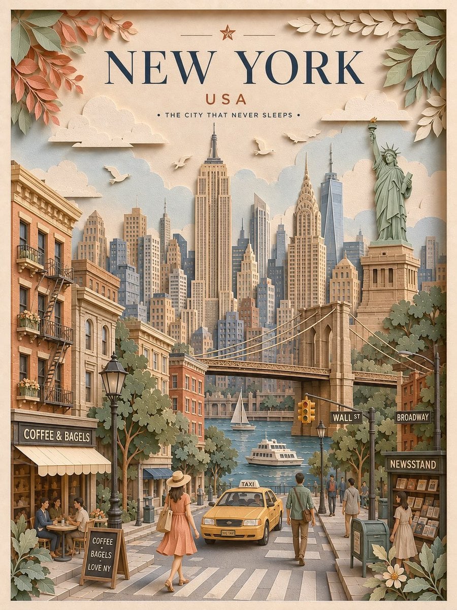 Create a highly detailed vertical travel poster in an elegant 3D layered paper-c… (1)