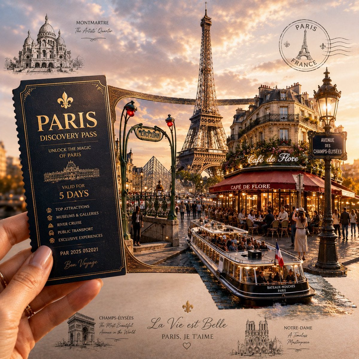 Create a highly detailed, premium travel-art illustration featuring a hand holdi… (1)