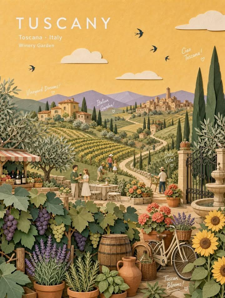 PASTEL PAPER-COLLAGE BOTANICAL GARDEN TRAVEL POSTER Create a museum-quality hand… (2)