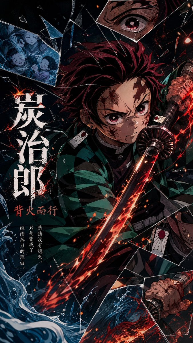 Create a vertical 9:16 high-resolution anime emotional-fragment poster. Characte…