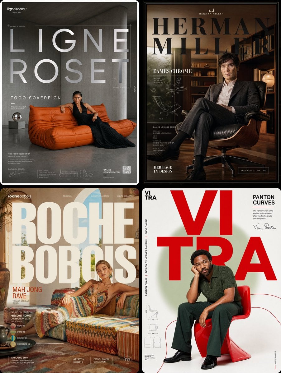 [Brand Name: Ligne Roset] × [Hero Subject: Zendaya] — [Campaign Name: TOGO SOVER…