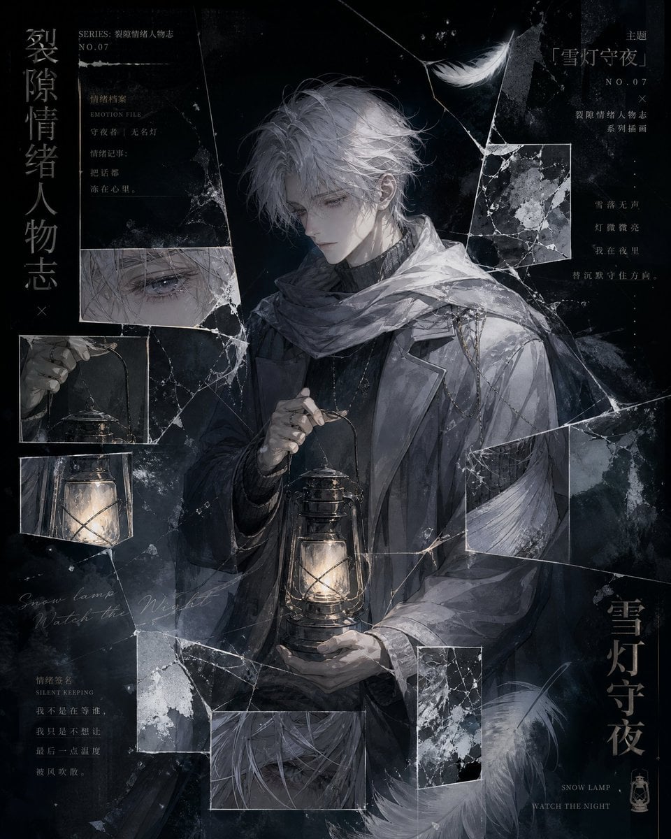 Create a vertical [Aspect Ratio] original anime-style emotional illustration pos…