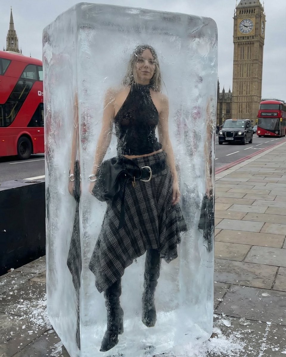 Global Trend 'Frozen-in-Ice' Effect (2)؛ عکس ساخته‌شده با هوش مصنوعی و پرامپت فارسی در Axeto