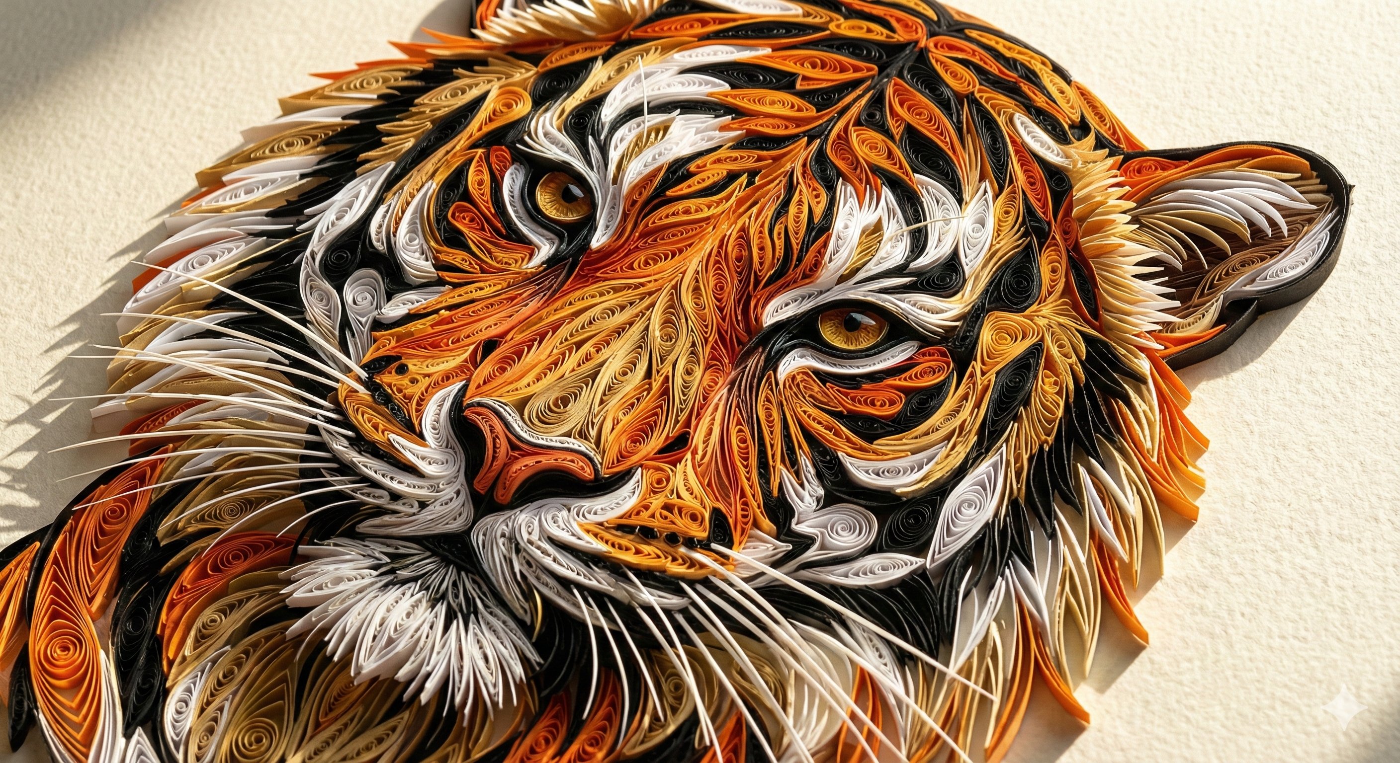 Paper Quilling Tiger Art (2)؛ عکس ساختهشده با هوش مصنوعی و پرامپت فارسی در Axeto