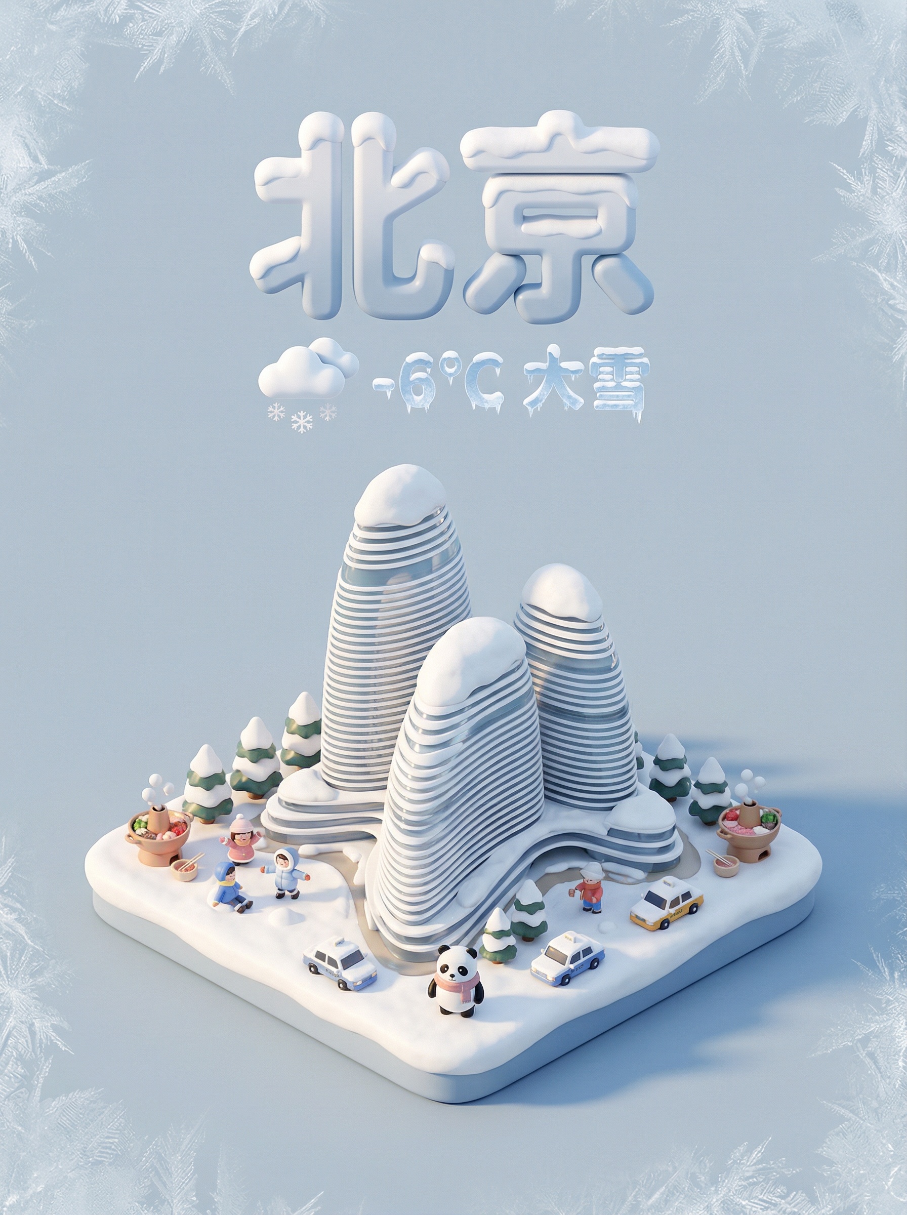 Beijing Snowy Cartoon Scene (4)؛ عکس ساختهشده با هوش مصنوعی و پرامپت فارسی در Axeto