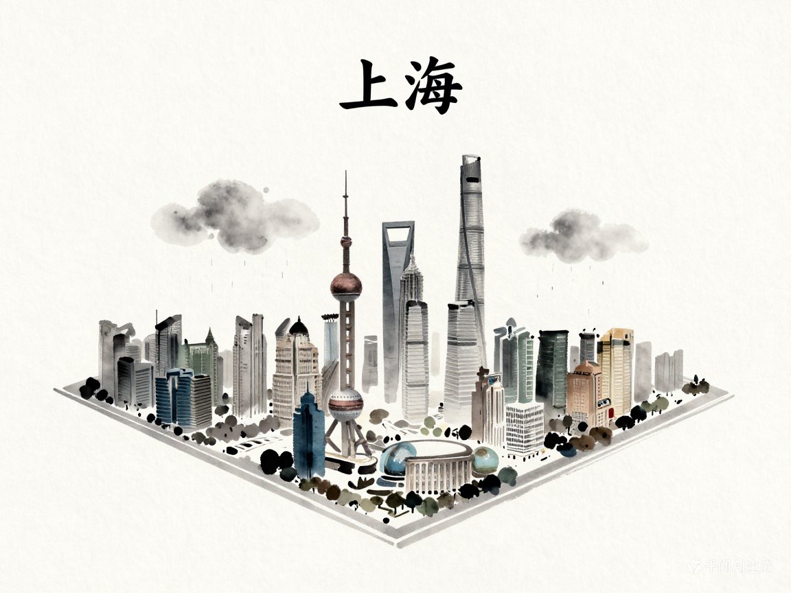 Modern Minimalist Colorful Chinese Ink City Illustration (3)؛ عکس ساخته‌شده با هوش مصنوعی و پرامپت فارسی در Axeto