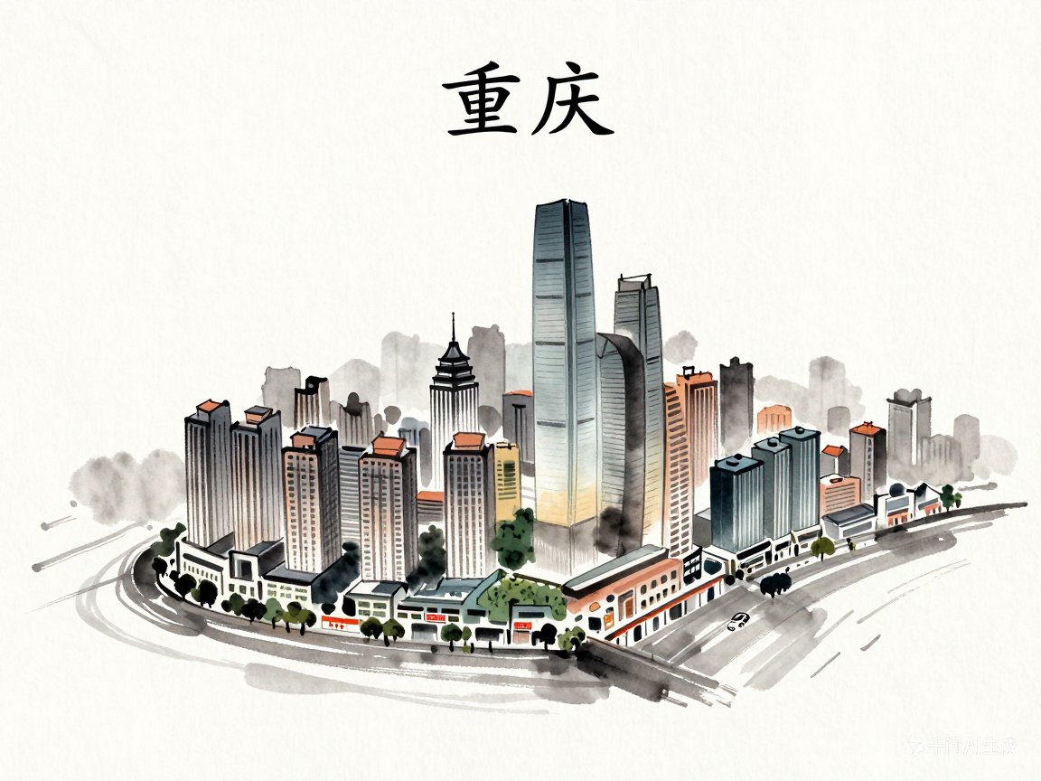 Modern Minimalist Colorful Chinese Ink City Illustration (4)؛ عکس ساخته‌شده با هوش مصنوعی و پرامپت فارسی در Axeto