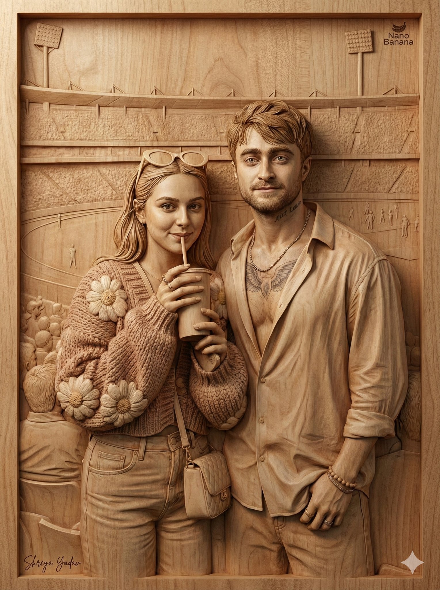 3D Wooden Style Family Portrait؛ عکس ساخته‌شده با هوش مصنوعی و پرامپت فارسی در Axeto