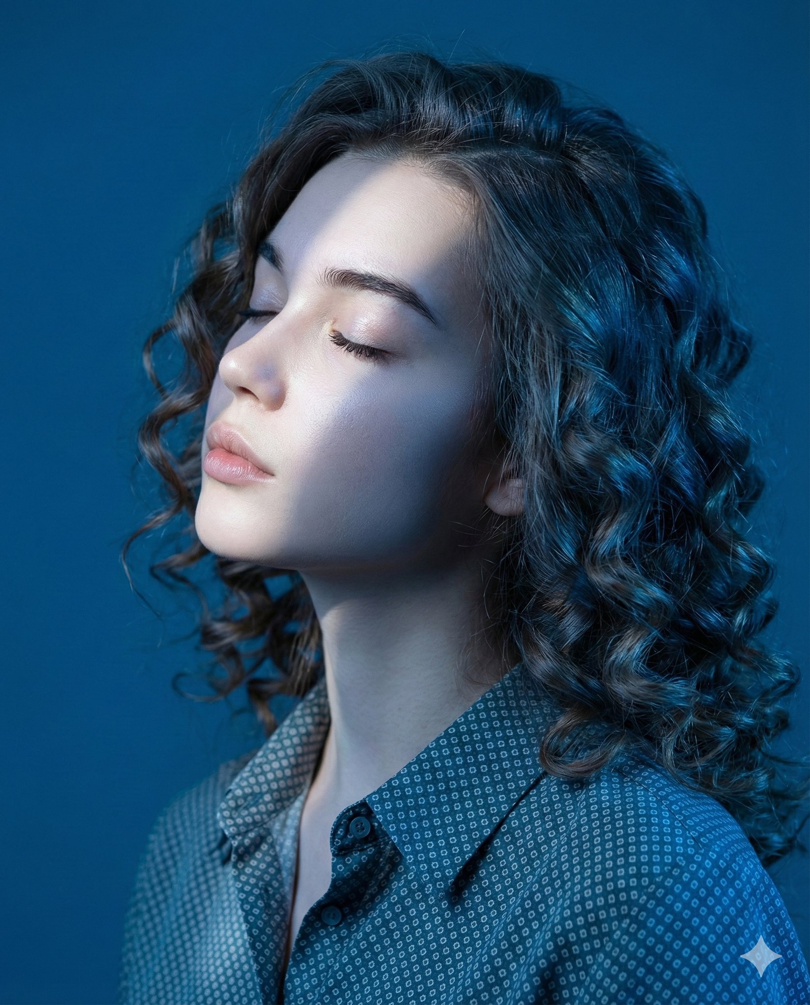 Artistic Editorial Portrait of a Young Woman in Serene Introspection؛ محتوای مرتبط هوش مصنوعی در Axeto