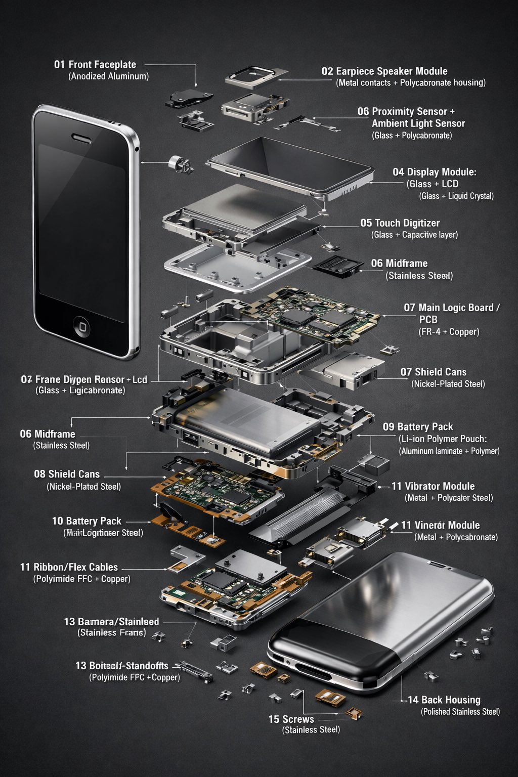 iPod Classic Exploded View (3)؛ عکس ساختهشده با هوش مصنوعی و پرامپت فارسی در Axeto