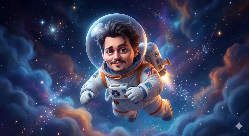 Floating in the Nebula with Essential Nano Banana Pro Gear (2)؛ عکس ساخته‌شده با هوش مصنوعی و پرامپت فارسی در Axeto