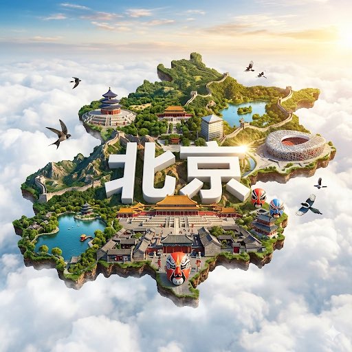 Floating Beijing City Island؛ عکس ساخته‌شده با هوش مصنوعی و پرامپت فارسی در Axeto