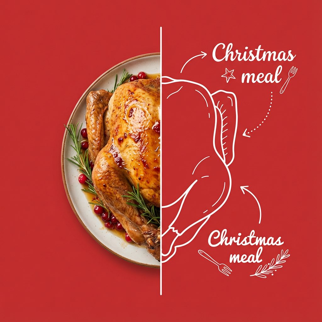Christmas Food Poster؛ عکس ساخته‌شده با هوش مصنوعی و پرامپت فارسی در Axeto