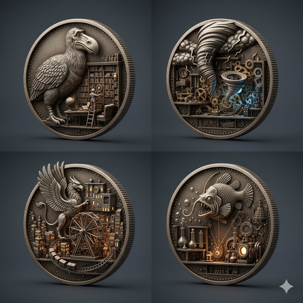 Custom Coins Showcase؛ عکس ساخته‌شده با هوش مصنوعی و پرامپت فارسی در Axeto