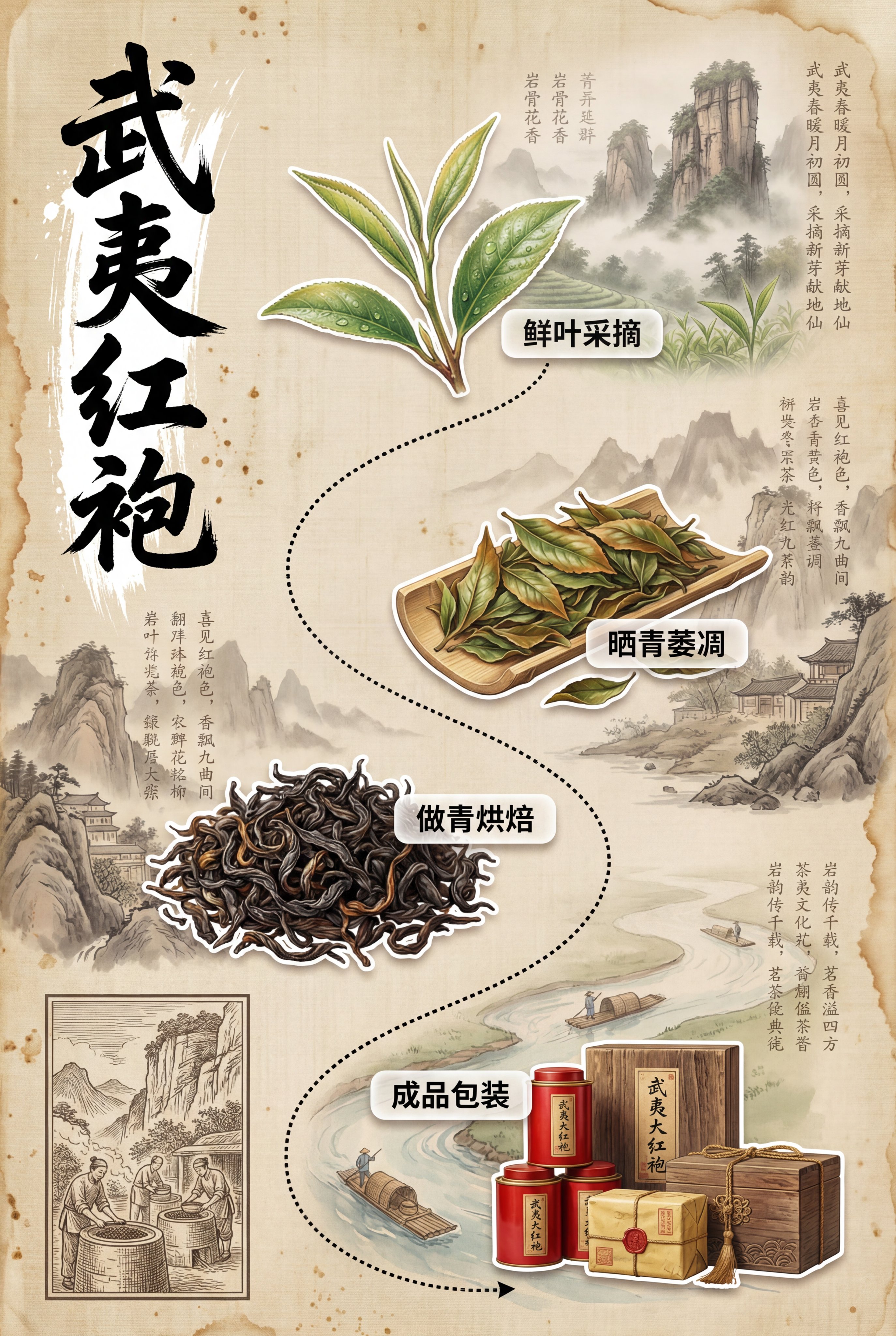 Wuyi Mountain Big Red Robe Cultural Infographic (2)؛ عکس ساخته‌شده با هوش مصنوعی و پرامپت فارسی در Axeto
