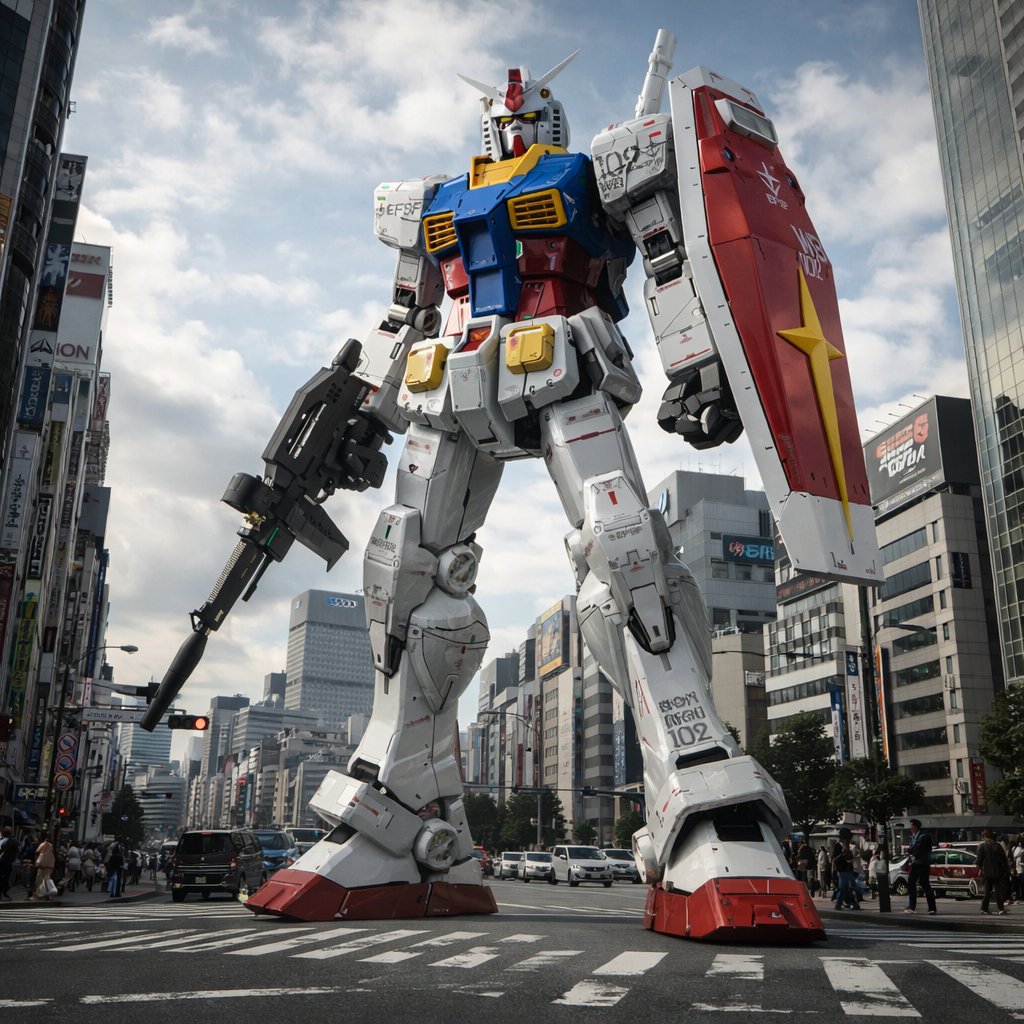 AI-Enhanced Gunpla Background and Detail (1)؛ عکس ساختهشده با هوش مصنوعی و پرامپت فارسی در Axeto