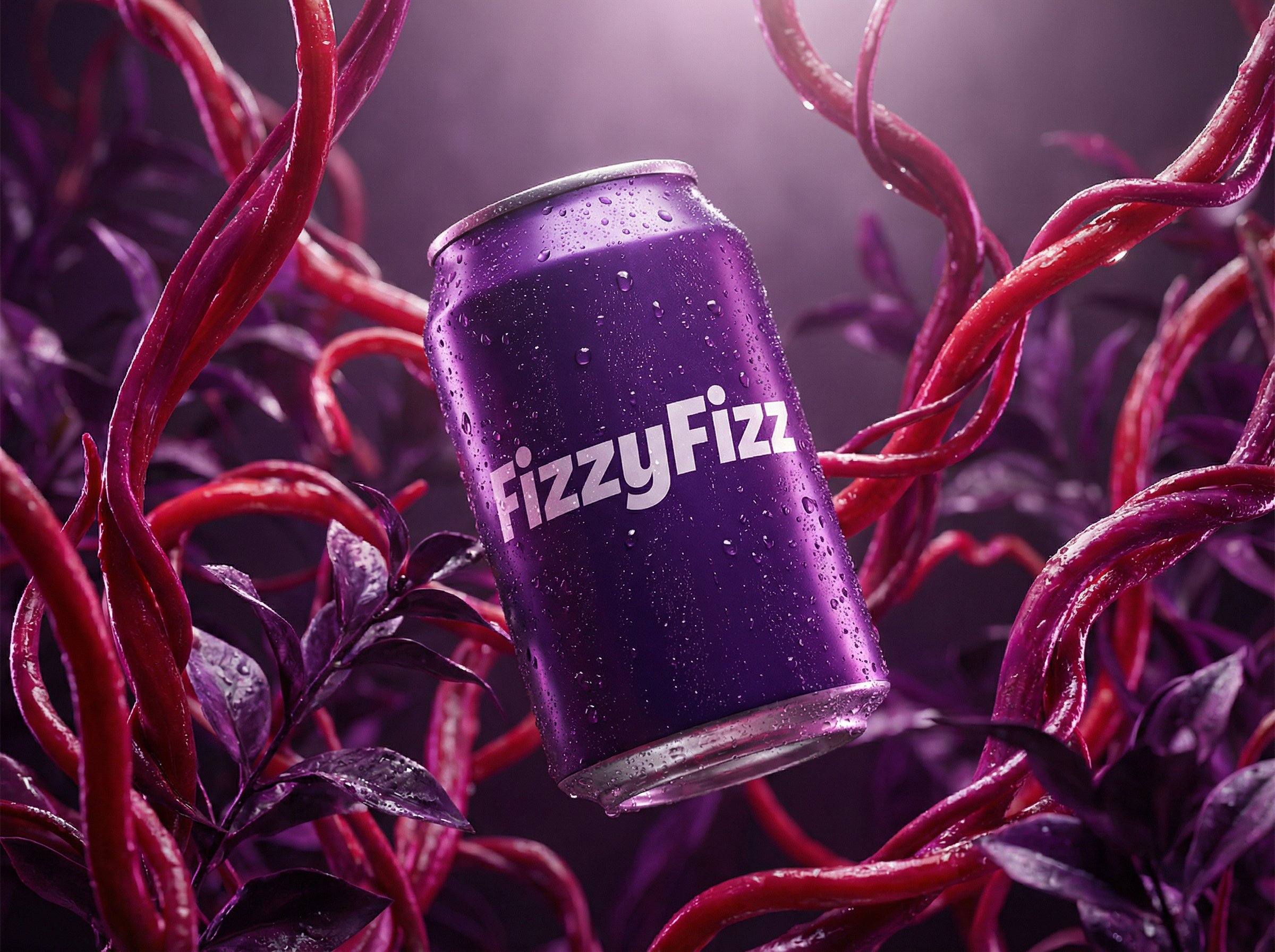 Purple Beverage Can with Twisted Vines؛ محتوای مرتبط هوش مصنوعی در Axeto